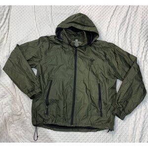 Boy Scouts Of America Jacket Mens XLarge Green Wind Tech Hooded BSA Nylon